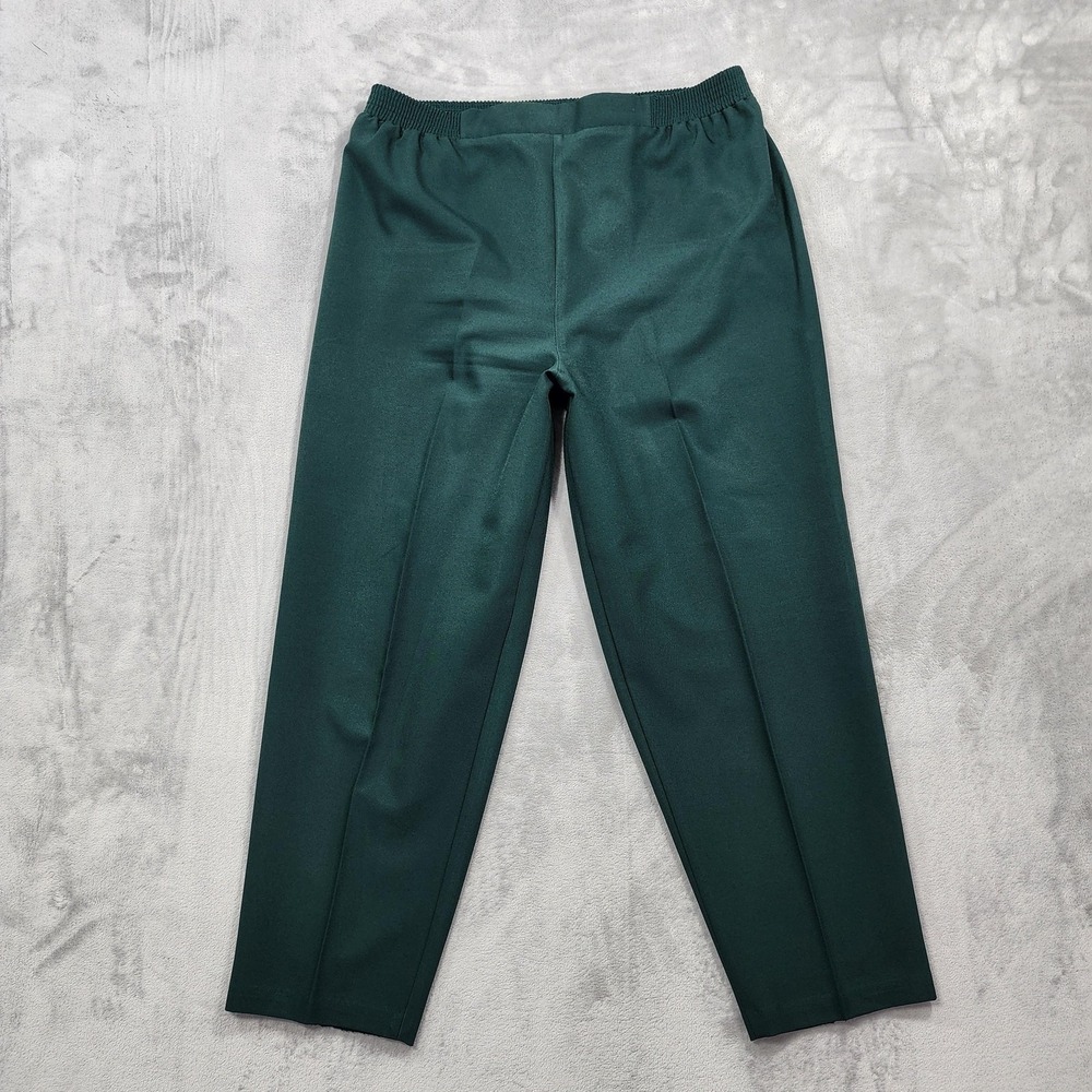 Vintage Sears Just For Women Pants Womens 20WP PETITE Green Pull On Dress Twill